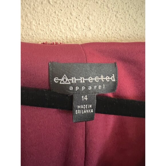 Connected Dress 14 Maroon Shimmer Sheath Wedding Party Cruise Event New - Picture 12 of 12